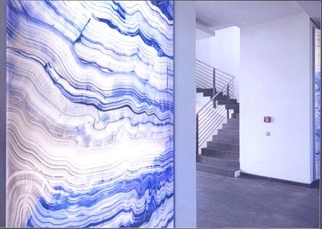 Dietmar Hofmann - Künstlerische Gestaltung Bürogebäude Rauter GmbH, Essen - Ölmalerei auf Glas, hinterleuchtet